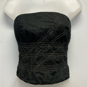 Per Se by Carlisle Strapless Black Bustier Top Size 6